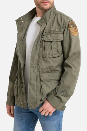 Schott NYC Parka Militare Con Cerniera E Badge M-1941
