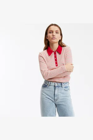 La Redoute Maglia A Maniche Lunghe Con Collo A Polo Donna Taglie XS