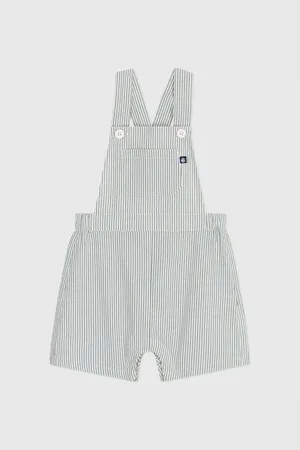 Petit Bateau Salopette Corta A Righe In Cotone Taglie 6 mesi - 67 cm