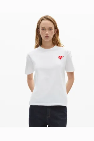 The Kooples T-shirt Girocollo, Maniche Corte, Motivo A Cuore Donna Taglie 1(S)