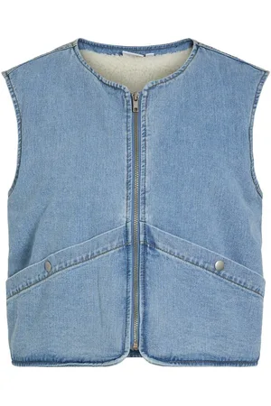 VILA Giacca Di Jeans Senza Maniche, Foderata All