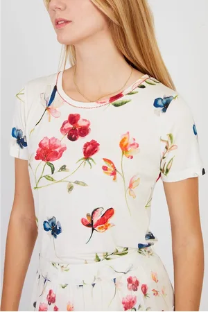 Derhy T-shirt Girocollo Fantasia Zizanie Donna Taglie S