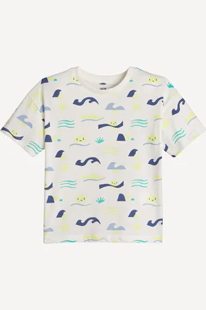 La Redoute T-shirt Girocollo Con Onde E Soli Stampati Taglie 18 mesi - 81 cm