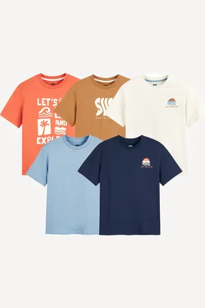 La Redoute Confezione Da 5 T-shirt Girocollo, Tema Surf Bambino Taglie 4 anni - 102 cm