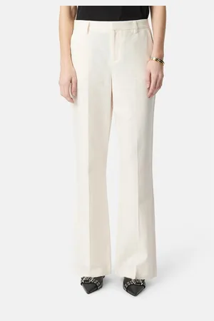 IKKS Pantaloni A Gamba Larga In Lino E Cotone Donna Taglie 40 (IT) - 36 (FR)