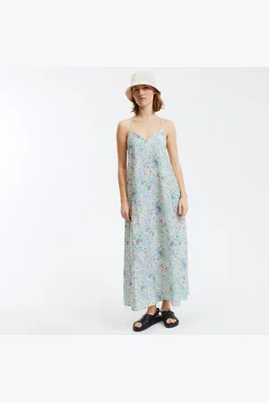 La Redoute Maxi Abito Con Spalline Sottili, Stampa Grafica Donna Taglie 38 (IT) - 34 (FR)
