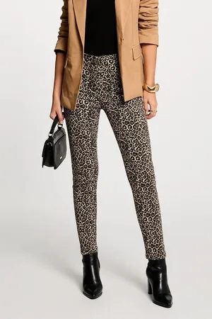 Morgan Pantaloni Slim A Vita Bassa Con Stampa Animalier Donna Taglie 38 (IT) - 34 (FR)