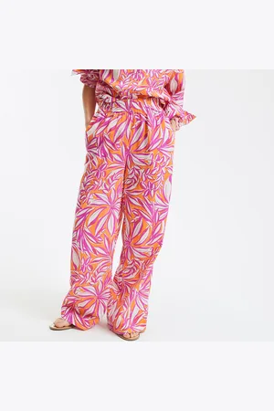 La Redoute Pantaloni A Gamba Larga, Vita Elasticizzata, Stampa Floreale Donna Taglie XS