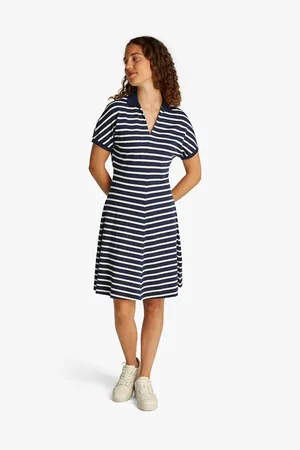 Tommy Hilfiger Abito Polo Svasato A Righe Donna Taglie M