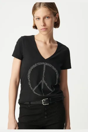 IKKS T-shirt Con Scollo A V, Maniche Corte, Fantasia Donna Taglie XS