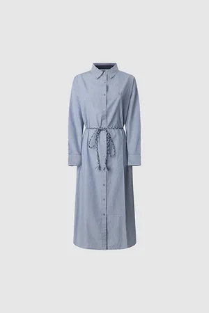 Pepe Jeans Abito A Camicia A Righe Sottili Donna Taglie L