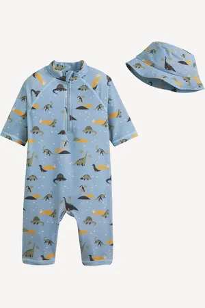 La Redoute Costume Da Bagno E Cappellino Con Stampa Taglie 12 mesi - 74 cm
