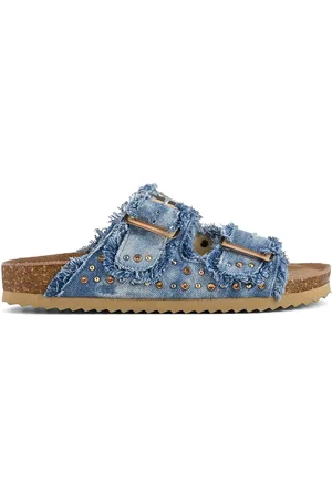 Colors of California Sabot In Denim E Borchie Donna Taglie 37