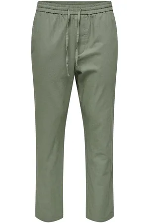 Only & Sons Pantaloni Con Coulisse Cotone Lino Uomo Taglie S