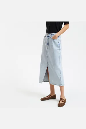 La Redoute Gonna Midi Dritta In Denim Donna Taglie 38 (IT) - 34 (FR)