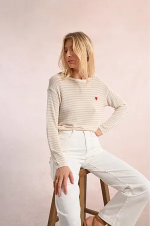 Molly Bracken Pullover A Righe, Incrociato Sulla Schiena Donna Taglie M
