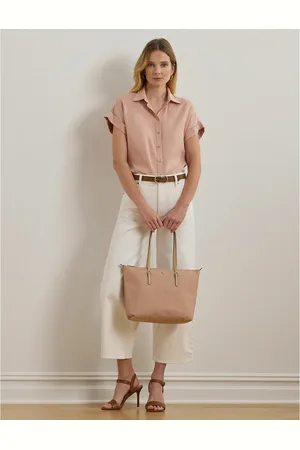 Ralph Lauren Tote Bag Media In Poliammide E Pelle, Keaton