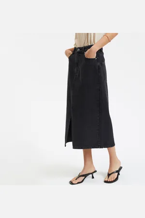La Redoute Gonna Midi Dritta In Denim Donna Taglie 38 (IT) - 34 (FR)