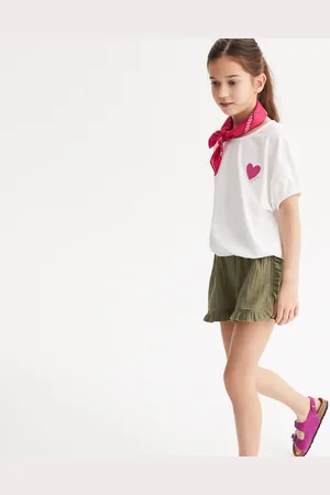 La Redoute T-shirt Girocollo Larga, Motivo A Cuore Bambina Taglie 4 anni - 102 cm