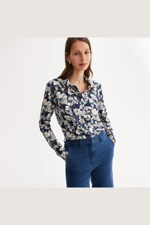 ANNE WEYBURN T-shirt Collo Polo, Forma Camicia, Maniche Lunghe Donna Taglie 38/40 (IT) - 34/36 (FR)