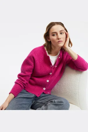 La Redoute Cardigan Girocollo, Maglia Di Misto Lana Donna Taglie S