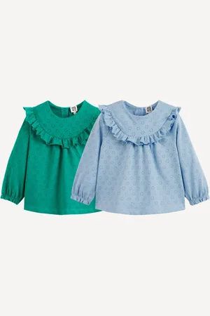 La Redoute Confezione Da 2 T-shirt Maniche Lunghe Con Volant Bambina Taglie 18 mesi - 81 cm