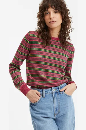 La Redoute Pull Girocollo A Righe, In Maglia Fine Con Filo Lucido Donna Taglie XS