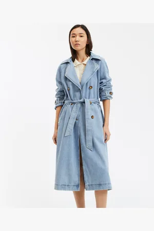 La Redoute Trench Lungo E Abbottonato In Morbido Denim Donna Taglie XS