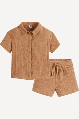 La Redoute Set Di Pantaloncini E Camicia In Doppia Garza Di Cotone Taglie 18 mesi - 81 cm