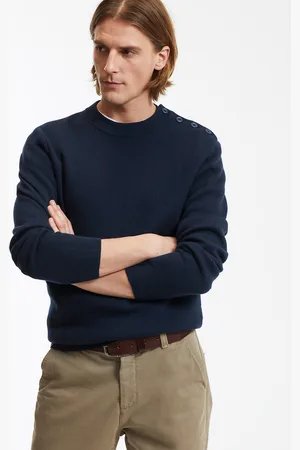 La Redoute Maglione Con Collo Rotondo Abbottonato In Fine Maglia Uomo Taglie S