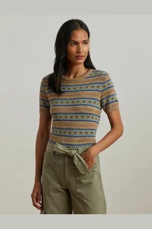 Ralph Lauren Pull Scollo Rotondo Maniche Corte Donna Taglie XS