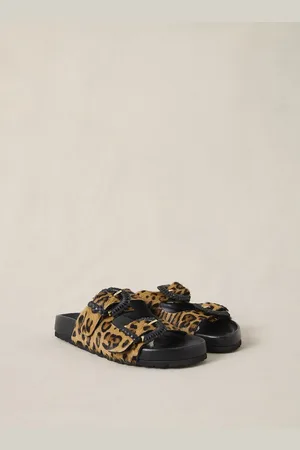 Petite Mendigote Ciabatta Bassa In Pelle Stampata Leopardata Con Cinturini Cora Donna Taglie 38