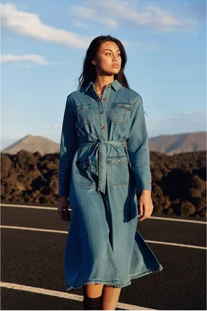 La Petite Etoile Chemisier Media Lunghezza In Denim Stone, Renly Donna Taglie 1(S)
