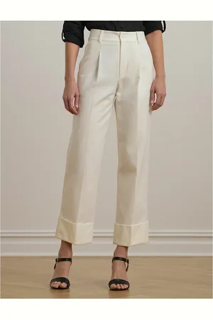 Ralph Lauren Pantaloni Dritti 7/8 Con Ampio Risvolto Donna Taglie XS