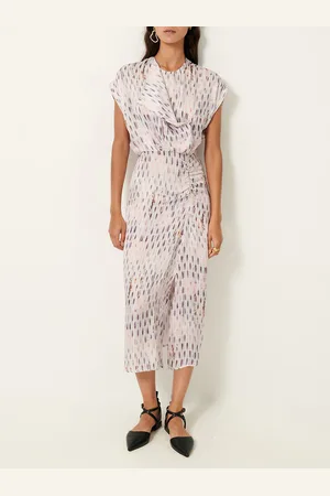 Sessun Abito Longuette Stampato, Maniche Corte, Buenasera Donna Taglie XS