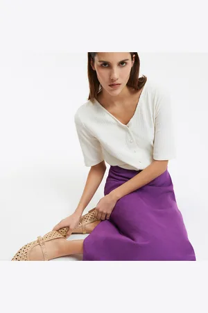 La Redoute T-shirt Con Bottoni E Scollo A V, Maniche Corte Donna Taglie XS