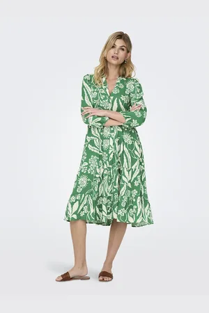 ONLY Abito Lungo Fantasia Con Maniche Lunghe Donna Taglie XS