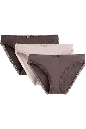 La Redoute Confezione Da 3 Slip Tinta Unita, Dettaglio In Pizzo Donna Taglie 38/40 (IT) - 34/36 (FR)