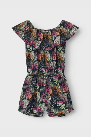 NAME IT Tuta Intera Corta Stampa Tropicale Bambina Taglie 8 anni - 126 cm