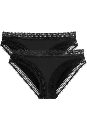 La Redoute Confezione Da 2 Slips In Microfibra, Dettagli In Pizzo Donna Taglie 38/40 (IT) - 34/36 (FR)