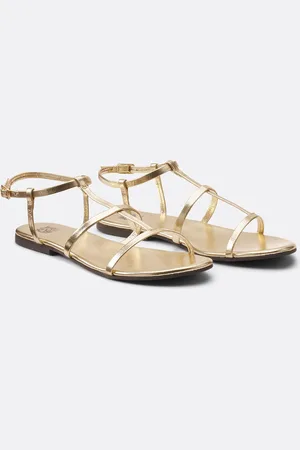 La Redoute Sandali Bassi In Pelle Laminata Donna Taglie 36