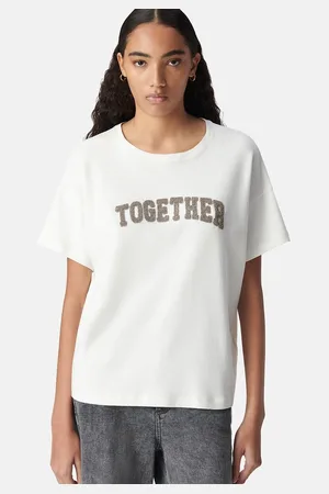IKKS T-shirt Con Messaggio, Scollo Rotondo, Maniche Corte Donna Taglie S
