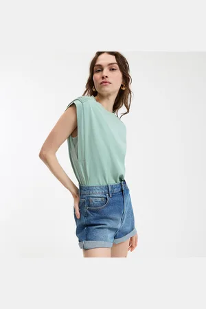 La Redoute T-shirt Girocollo Senza Maniche, Arricciatura Sulle Spalle Donna Taglie XS