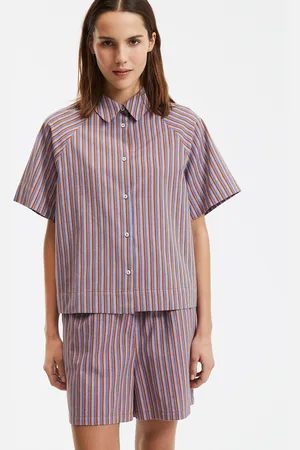 La Redoute Camicia Oversize A Righe, Maniche Corte Donna Taglie XS
