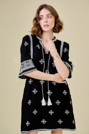 See u soon Abito Midi Con Stampa Etnica Donna Taglie 0(XS)