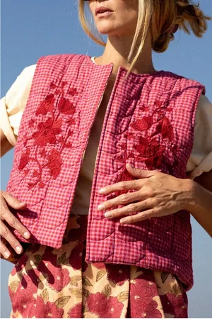 Apaches Collections Cardigan Trapuntato Reversibile Senza Maniche, Sakari Donna Taglie M