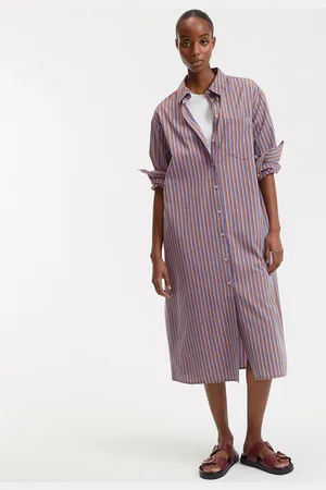La Redoute Chemisier Lungo A Righe, Maniche Lunghe Donna Taglie XS