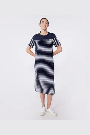 Petit Bateau Maxi Abito In Cotone A Righe Donna Taglie S