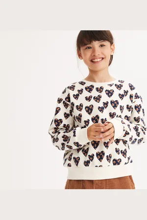 La Redoute Felpa Girocollo Stampa Cuori Bambina Taglie 4 anni - 102 cm
