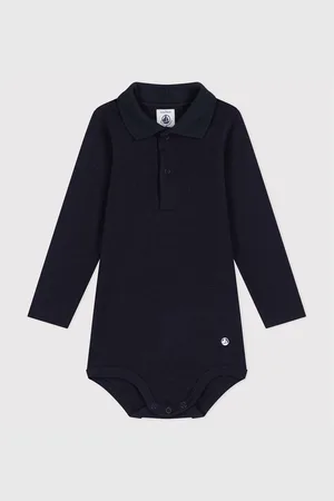 Petit Bateau Body Maniche Lunghe Collo Polo Taglie 3 mesi - 60 cm
